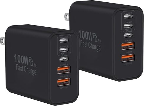 USB C Charger Block, 100W 5-Ports Type C iPhone Charger Fast Charging Block in Kuwait