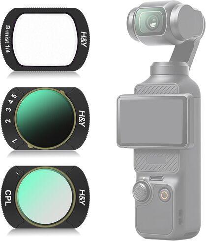 H&Y CPL Circular Polarizer Filter Compatible with DJI Osmo Pocket 4/3, Glare Reduction & Vivid Color Saturation Gimbal Action Camera Lens Accessory, HD Optical Glass in Kuwait