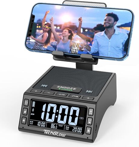 TechGlow Foldable Cellphone Stand with Wireless Bluetooth Speaker Birthday Gifts for Men Women Mother Father Cool Tech Gadgets in Saudi Arabia