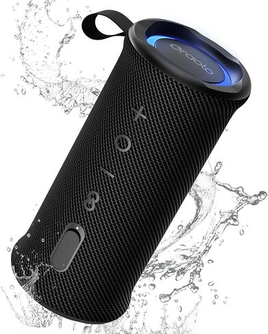 Oraolo Portable Bluetooth Speaker, Wireless Speakers with 24W Loud Stereo Sound, Bluetooth 6.0, RGB Lights, IPX6 Waterproof, Ture Wireless Pairing, 15H Playtime, Speaker for Home Beach Party in Saudi Arabia