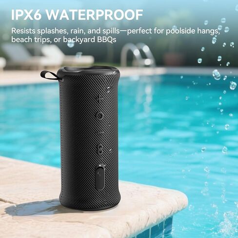 Oraolo Portable Bluetooth Speaker, Wireless Speakers with 24W Loud Stereo Sound, Bluetooth 6.0, RGB Lights, IPX6 Waterproof, Ture Wireless Pairing, 15H Playtime, Speaker for Home Beach Party in Saudi Arabia