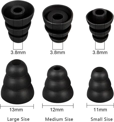 Earbud Tips Earbud Covers Triple Flange Ear Tip, 9 Pairs S/M/L Size Triple Flange Noise Isolate Silicone Cushion Ear Bud Tips with 3.8mm Connector Hole, Fit for Most in Ear Earphone in Saudi Arabia