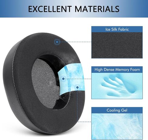GEVO Cooling Gel Ear Pads Replacement for SteelSeries Arctis Nova Pro Wireless & Nova Elite Gaming Headset, Earpads for Nova Pro Wireless & Nova Elite Headphones with Memory Foam (Cooling Gel Black) in Saudi Arabia