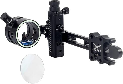 Archery Bow Sight for Compound Bows Target Hunting Single Pin or 5 Pin Bow Sight with 6X 1.75 Scope Lens Long Bar Right Hand for Quicker Sight Acquisition in Kuwait