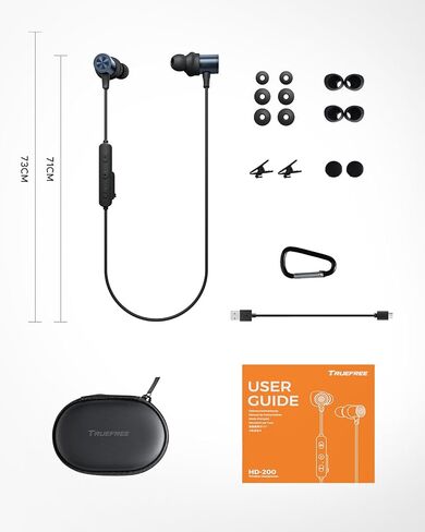 truefree HD-200 Wireless Earbuds, Magnetic Neckband Headphones in Saudi Arabia