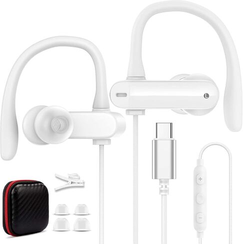 USB C Earbuds Wired Over Ear Headphones for iPhone 17 16 Pro Max 15 in Kuwait