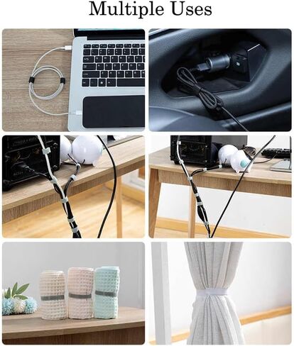 1/2 Inch Hook and Loop Roll Reusable Cable Ties Cable Management Straps Cord Organizer Double-Sided Heavy Duty Strips Black Cord Wrap for Computer Home Office Date Center (Black, 1/2inch 54Yards) in Kuwait