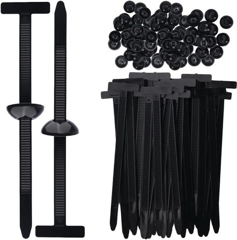 50PCS Nylon Universal Cable Tie Buckle Zip Tie, Heavy Duty Self-Locking Push Pin for Button Design with Wire Bundling DIY Snap-Fit Ziptie Bumper Retainer in Saudi Arabia