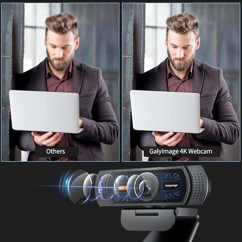 4K Webcam for PC, PDAF Autofocus, Web Cam with Mics for Streaming in Saudi Arabia