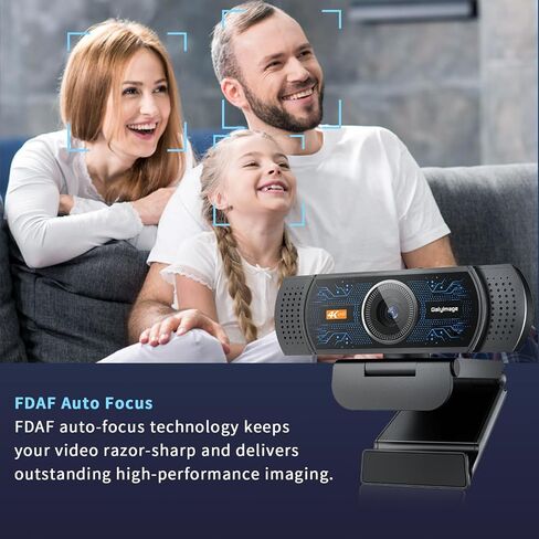 4K Webcam for PC, PDAF Autofocus, Web Cam with Mics for Streaming in Saudi Arabia