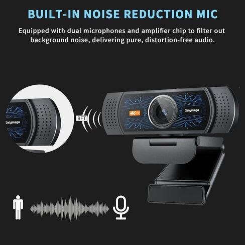 4K Webcam for PC, PDAF Autofocus, Web Cam with Mics for Streaming in Saudi Arabia