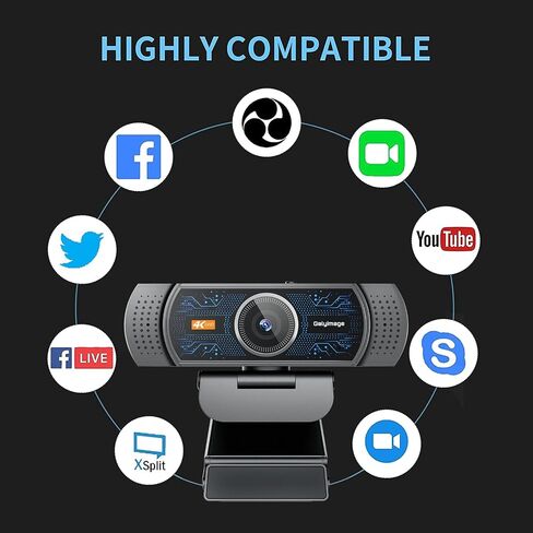 4K Webcam for PC, PDAF Autofocus, Web Cam with Mics for Streaming in Saudi Arabia
