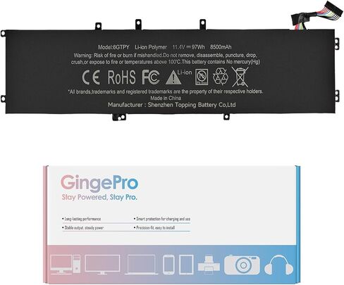 6GTPY Replacement Battery for Dell XPS 15 9560 9570 7590 Precision 5510 5520 5530 5540 Vostro 7500 7590 Series GPM03 5D91C 5XJ28 4GVGH 1P6KD 5041C P56F P56F001 P56F002 Laptop in Kuwait
