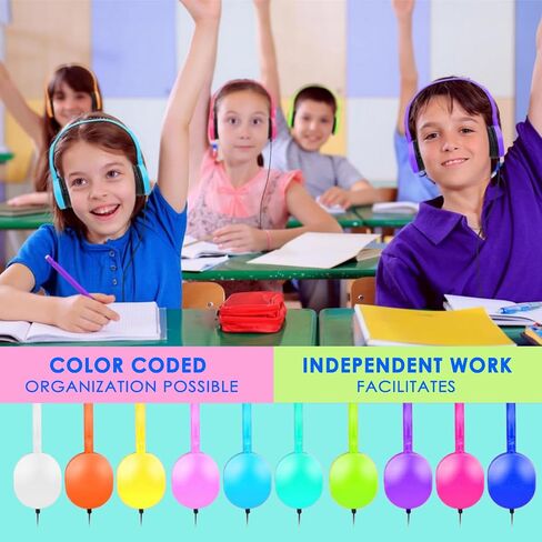 Kids Headphones Bulk 10 Pack for School Classroom Student Children Toddler Boys Girls Teen and Adult, Computer Earphones Class Set of Headphones for Students (PU102,10 Mixed) in Saudi Arabia