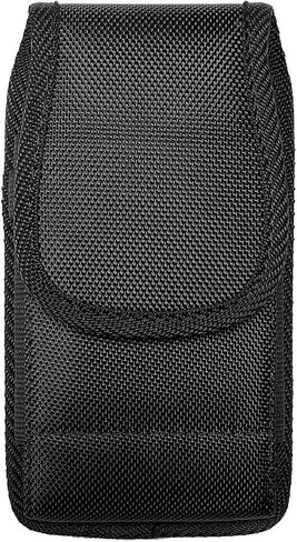 Nylon Cellphone Holster for Samsung Xcover 7 Pro, Boost Summit/Celero5G SC, TCL 60XE/50XL - Vertical Case Canvas Waist Carrying Pouch with Belt Clip/Loops (Fits with Otterbox & Thick Cases) in Kuwait
