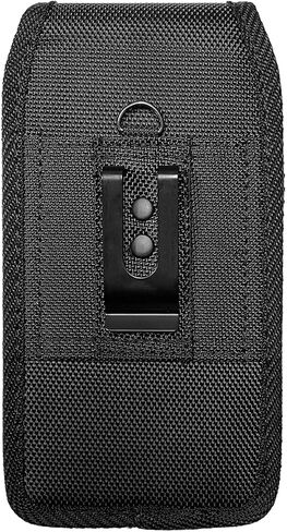 Nylon Cellphone Holster for Samsung Xcover 7 Pro, Boost Summit/Celero5G SC, TCL 60XE/50XL - Vertical Case Canvas Waist Carrying Pouch with Belt Clip/Loops (Fits with Otterbox & Thick Cases) in Kuwait
