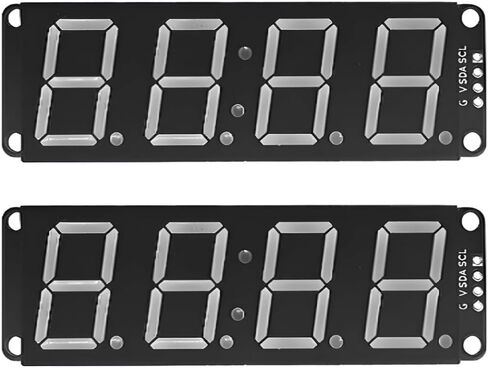 2-Pack Large I2C 4-Digit 7-Segment LED Display, Support Decimals & Clock in Saudi Arabia