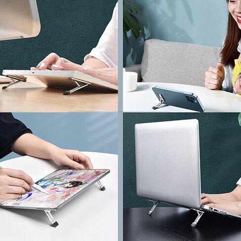 Laptops Stand Aluminum Portable Foldable Laptop Stand Invisible Cooling Risers Adjustable Heights Aluminum Laptop in Kuwait