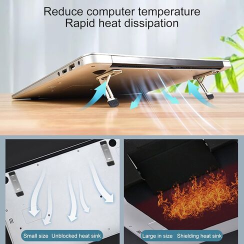 Laptops Stand Aluminum Portable Foldable Laptop Stand Invisible Cooling Risers Adjustable Heights Aluminum Laptop in Kuwait