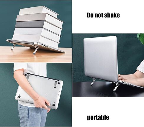 Laptops Stand Aluminum Portable Foldable Laptop Stand Invisible Cooling Risers Adjustable Heights Aluminum Laptop in Kuwait