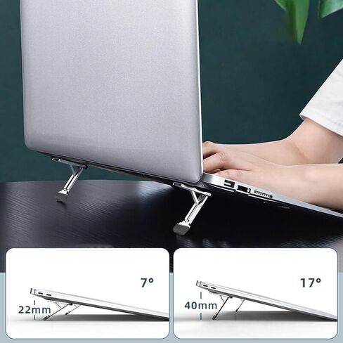 Laptops Stand Aluminum Portable Foldable Laptop Stand Invisible Cooling Risers Adjustable Heights Aluminum Laptop in Kuwait
