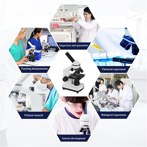64X-640X Professional Biological Microscope Up/Down LED Monocular Microscope for Students Kids Education with Slides in Kuwait