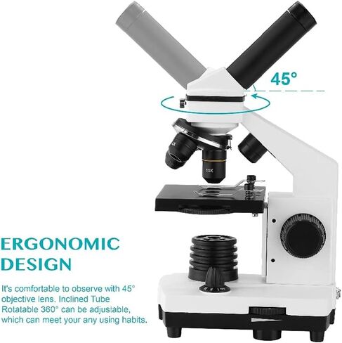64X-640X Professional Biological Microscope Up/Down LED Monocular Microscope for Students Kids Education with Slides in Kuwait