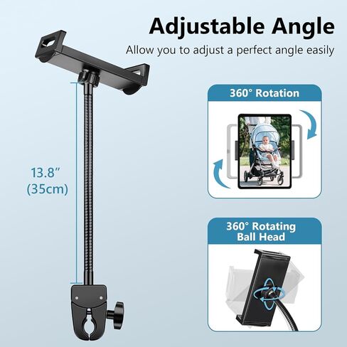Gooseneck Tablet Holder, iPad Holder for Stroller, 4.7-12.9" Devices in Saudi Arabia