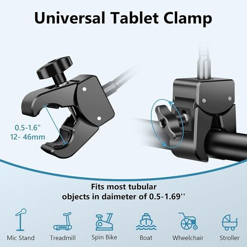 Gooseneck Tablet Holder, iPad Holder for Stroller, 4.7-12.9" Devices in Saudi Arabia
