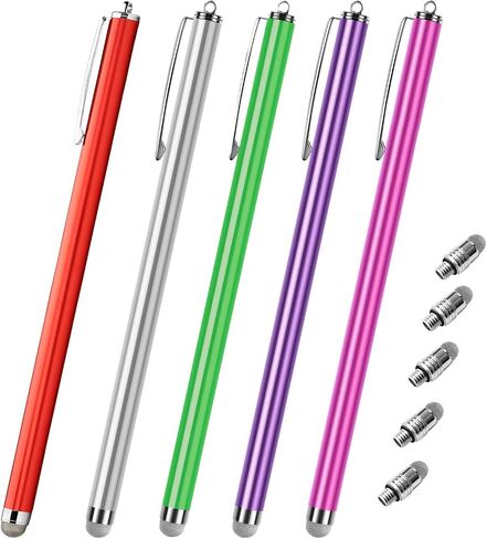 Long Stylus Pen for Touch-Screen [5 Pack] Fiber mesh Tips Capacitive Pen in Saudi Arabia