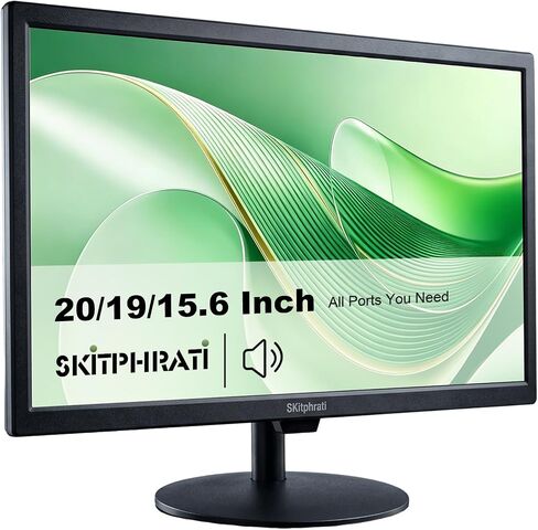 شاشة كمبيوتر صغيرة 15.6 بوصة من SKitphrati، شاشة فيديو 1366x768 مع منافذ HDMI VGA BNC، تركيب VESA، NVR/DVR للمكتب المنزلي، مكبرات صوت مدمجة in Kuwait