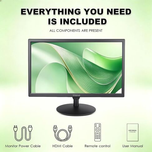 شاشة كمبيوتر صغيرة 15.6 بوصة من SKitphrati، شاشة فيديو 1366x768 مع منافذ HDMI VGA BNC، تركيب VESA، NVR/DVR للمكتب المنزلي، مكبرات صوت مدمجة in Kuwait