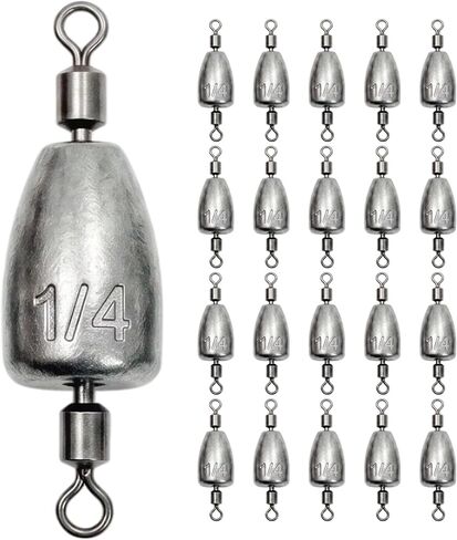 Fishing Weights with Rolling Swivel Bullet Quick Set Up Drop Shot Sinkers Streamlined Lead Fishing Sinkers for Freshwater Saltwater Catfish Bass Casting Fishing and Bottom Fishing Rigs in Saudi Arabia