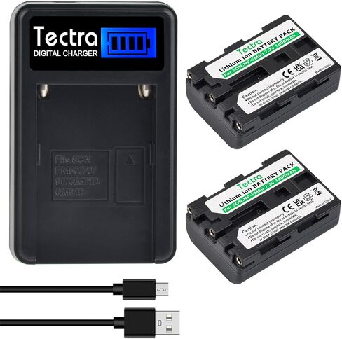 Tectra 2pack NP-FM50 NP-FM30 Battery & Charger for Sony Camcorder handycam in Saudi Arabia