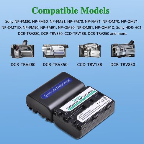 Tectra 2pack NP-FM50 NP-FM30 Battery & Charger for Sony Camcorder handycam in Saudi Arabia