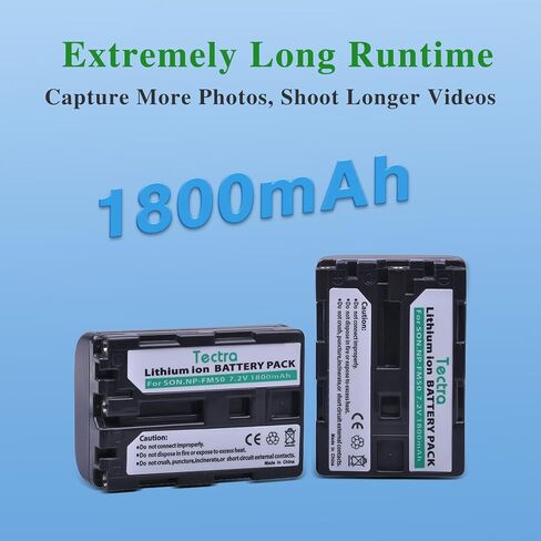 Tectra 2pack NP-FM50 NP-FM30 Battery & Charger for Sony Camcorder handycam in Saudi Arabia