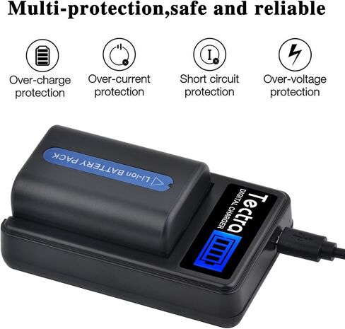 Tectra 2pack NP-FM50 NP-FM30 Battery & Charger for Sony Camcorder handycam in Saudi Arabia