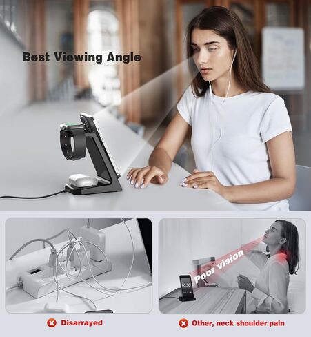 3 in 1 Magnetic Wireless Charging Station Apple 20W Charger Stand Magnetic Wireless Charger for iPhone 16 15 14 13 12 Pro/Pro Max/Plus/Mini AirPods 2/3/Pro iWatch Ultra/8/7/SE/6/5/4/3/2 (3 in 1) in Kuwait