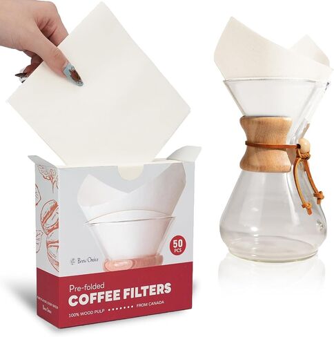 50ct Pre-folded Cone Coffee Filters, for CHEMEX Coffee Makers in Kuwait