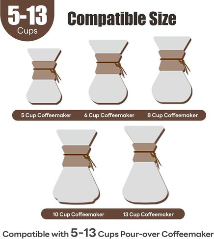 50ct Pre-folded Cone Coffee Filters, for CHEMEX Coffee Makers in Kuwait