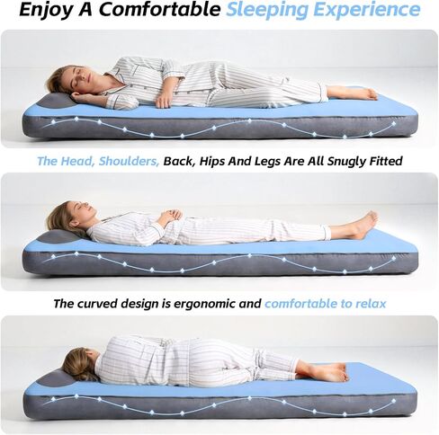 Sleeping Pad, 5.5" Thick Self Inflating Sleeping Pad with Electric Pump,4 Season Camping Mattress Pad with Built-in Pillow, Camping Essentials Gear for Hiking, Backpacking,Tent Use,Camping in Kuwait