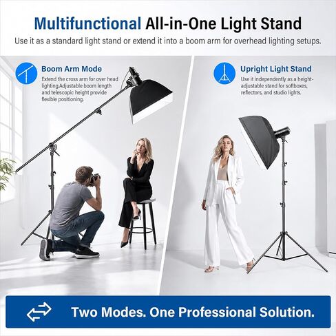 SOONPHO 13.2ft Air-Cushioned Photography Light Stand with Boom Arm in Kuwait