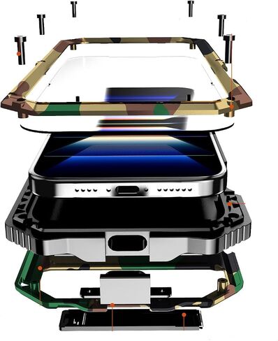 Lunivop for iPhone 15 Plus 6.7'' Metal Heavy Duty Military Case Purple in Kuwait