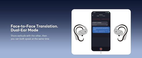 Q16PRO AI Wireless Translation Earbuds with 70 Hour Bluetooth 5.4 Sports Earbuds, Wireless smart Touch Screen, Ear Cup with Ear Hooks, IPX5 Waterproof for Business and Travel in Saudi Arabia