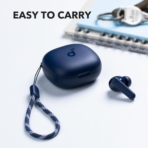 Soundcore by Anker P20i True Wireless Earbuds, 10mm Drivers with Big Bass, Bluetooth 5.3, 30H Long Playtime, Water-Resistant, 2 Mics for AI Clear Calls, 22 Preset EQs, Customization (White&Blue) in Kuwait