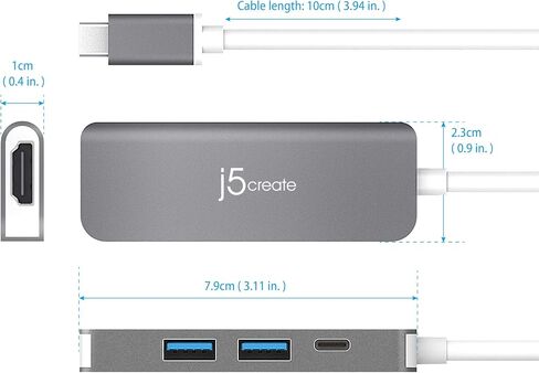 j5create USB-C to HDMI & USB 3.1 2-Port with Power Delivery in Kuwait