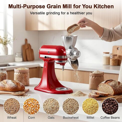 FOCOLLK Grain Mill Attachment for KitchenAid, 9 Levels Flour Mill Grinder in Saudi Arabia