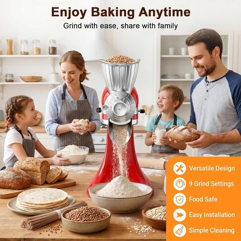 FOCOLLK Grain Mill Attachment for KitchenAid, 9 Levels Flour Mill Grinder in Saudi Arabia