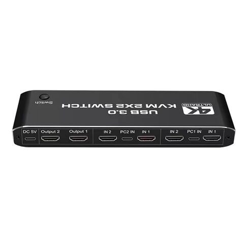 UHD 4K HDTV KVM USB Switch Splitter 2 in 2 Out for Mouse Monitor No Latency in Kuwait