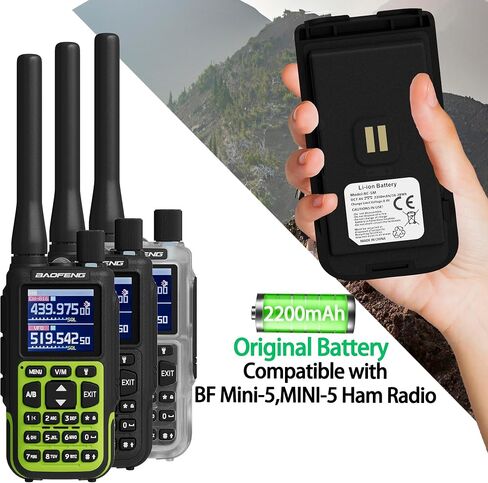 2 حزمة بطارية راديو Mini-5 بقدرة 2200 مللي أمبير في الساعة BC-5M USB-C 8.4 فولت بطارية أصلية قابلة لإعادة الشحن متوافقة مع BF MINI5، MINI-5 جهاز اتصال لاسلكي ثنائي الاتجاه ملحقات جهاز اتصال لاسلكي in Kuwait